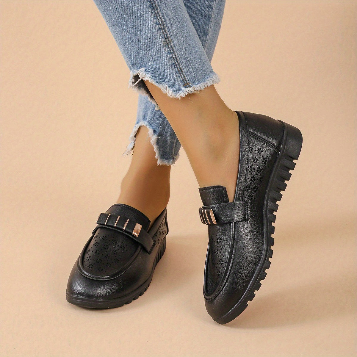 Women's Retro Flat Loafers Slip On Shoes