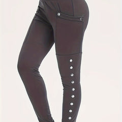  High Rise Skinny Trousers With Pockets