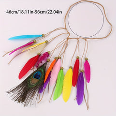 Bohemia Style Feather Hair Band Adjustable Headwear