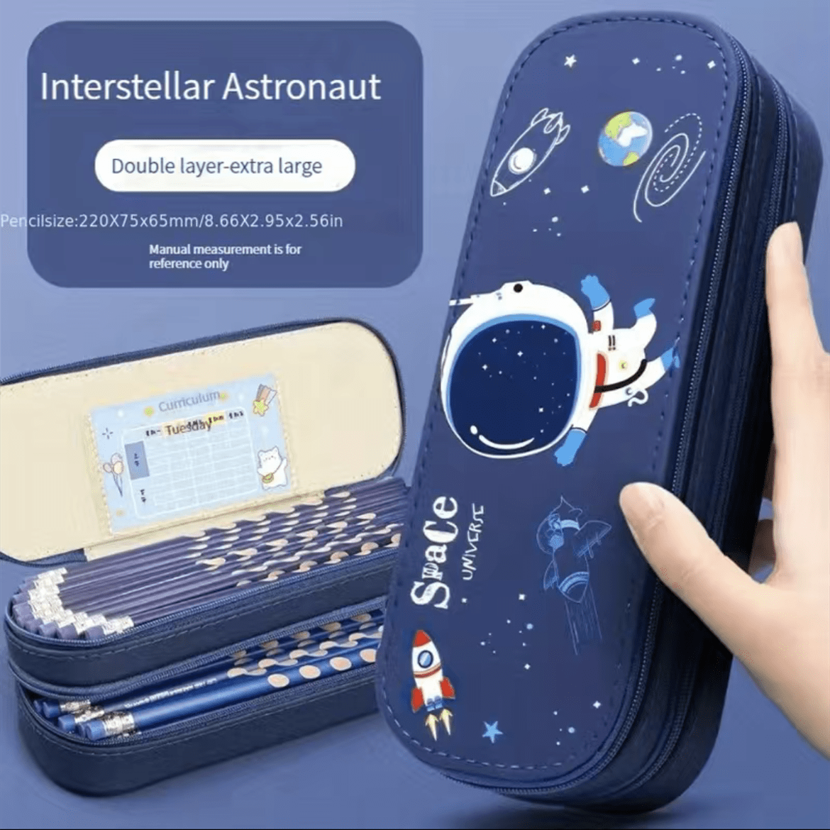 Large Capacity Stationery Box Pencil Case Double Layer Boy Handsome Good Looking