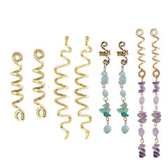 Amethyst Loc Beads Rings Crystal Braid Decor