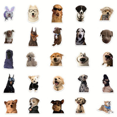 50pcs Funny Dog Expression Waterproof Stickers for Phone Laptop Water Cup Fridge