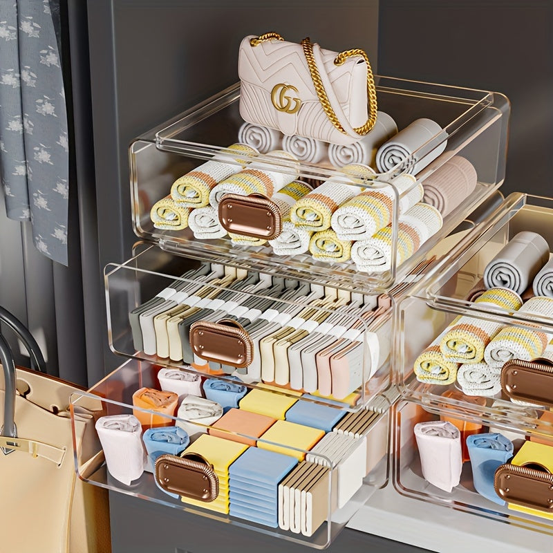 Stackable Desktop Storage Box for Cosmetic and Office Supplies