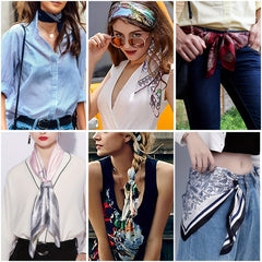 70cm Luxury Silk Scarf Print Satin Scarf Head Neck Scarf Hair Wrap