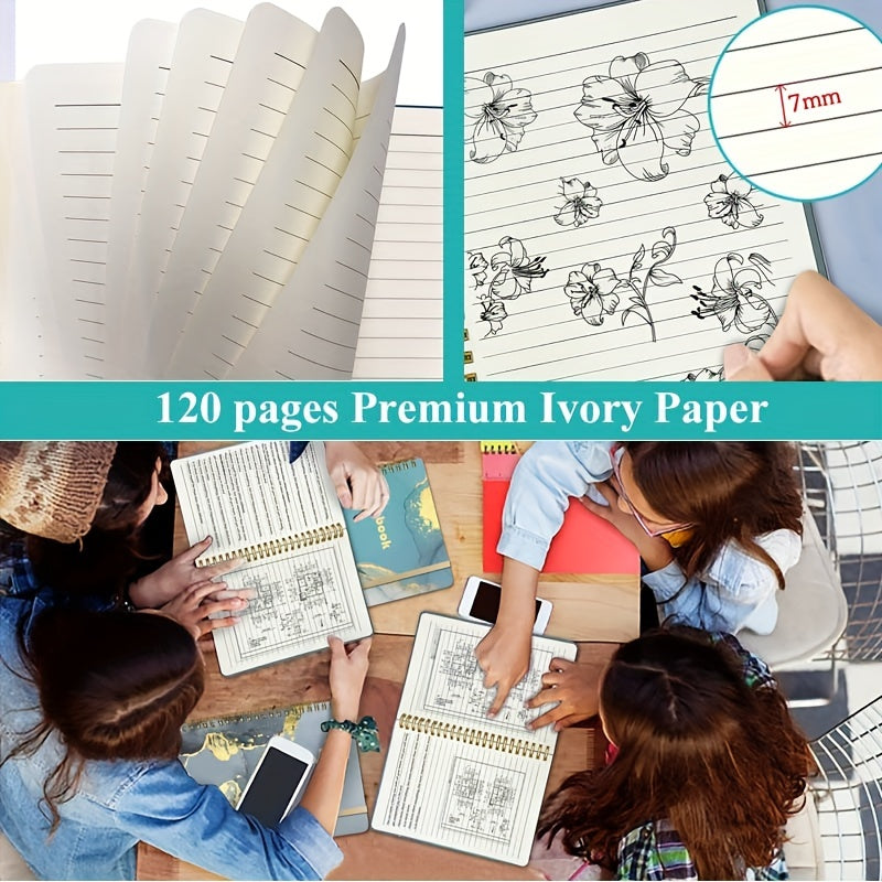 Marble Pattern Spiral Coil Notebook 120 Pages