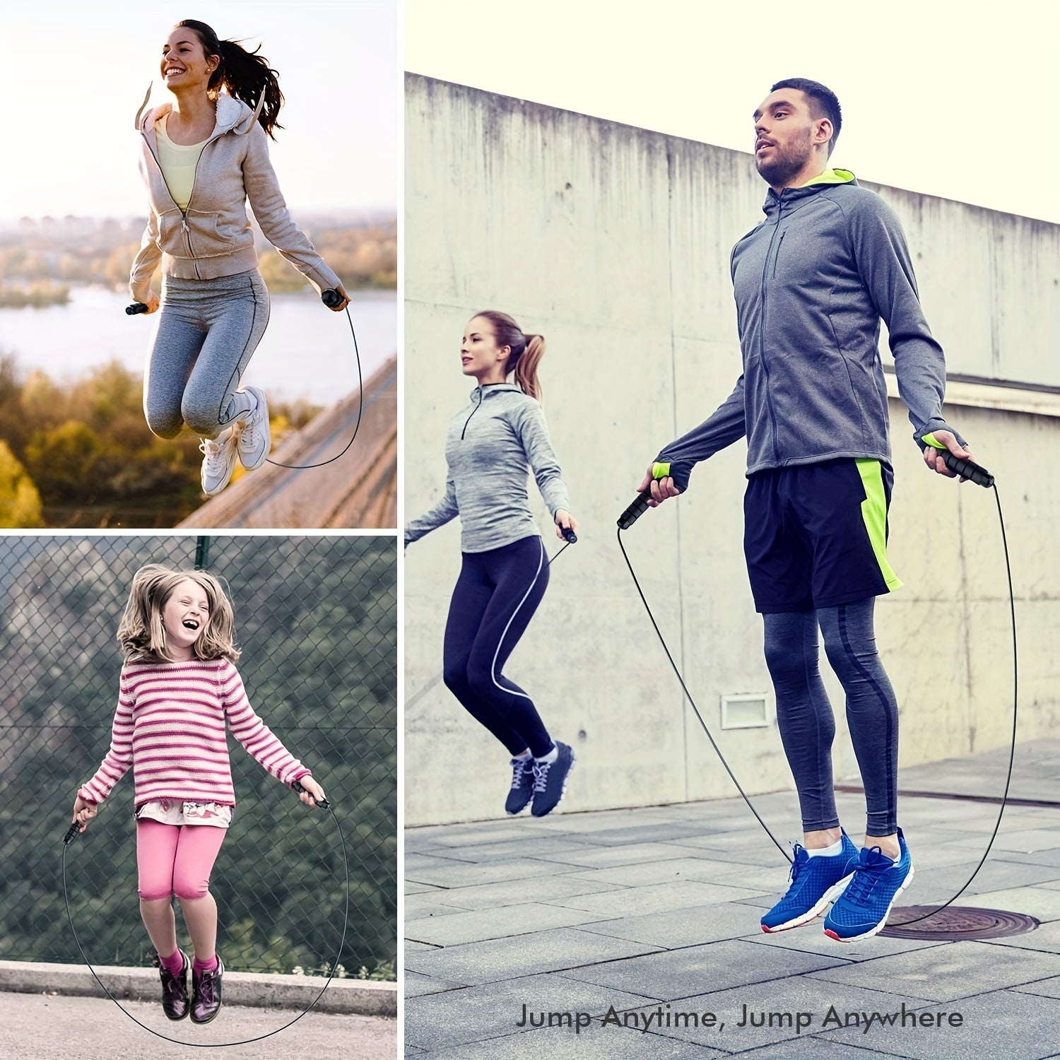 Adjustable Tangle Jump Rope for Rapid Speed Fitness Sports Gym & Weight Loss