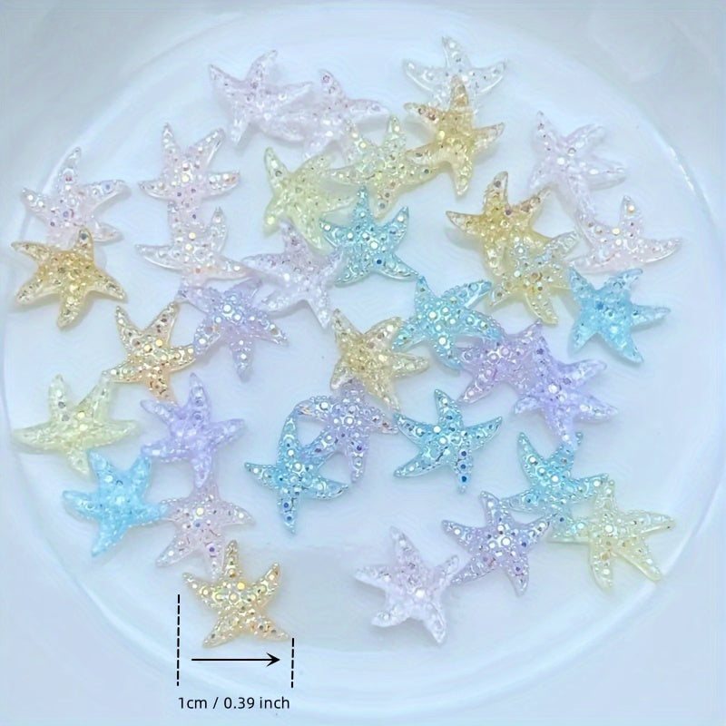 Mixed Mini Starfish Resin Figurine Crafts Ornament Set Ages 14