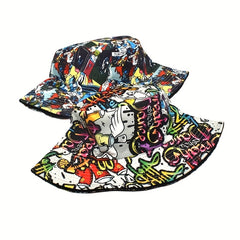 Cartoon Pattern Reversible Bucket Hat for Men and Women