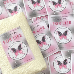20pcs Pink Butterfly Sealing Sticker American Sticker Packaging Material Set