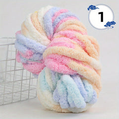 Mixed Chunky Chenille Yarn Soft Coarse Polyester Yarn for Home Decor