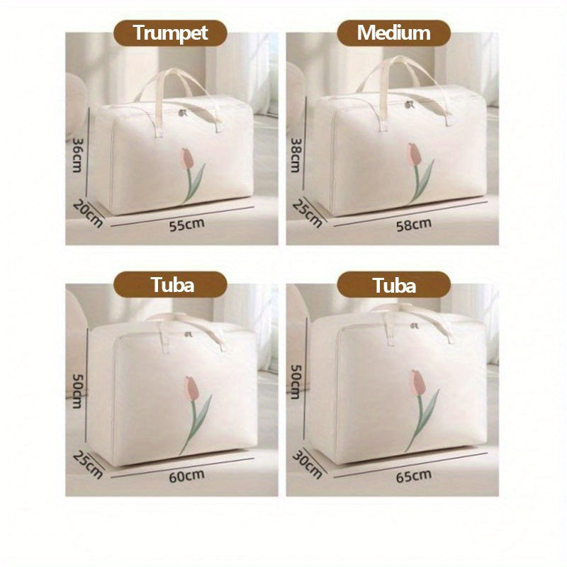 Tulip Print Moving Bag Moisture-proof Storage Bag