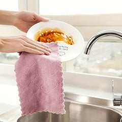 10pcs Microfiber Dishwashing Towels Absorbent Cleaning Rags Kitchen Supplies