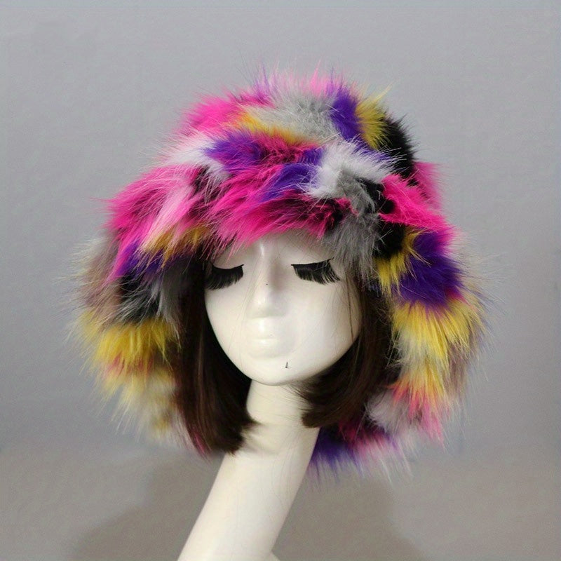 Plush Bucket Hat Winter Warm Basin Hat Windproof Ear Protection Fisherman Cap