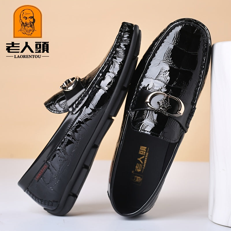 LAORENTOU Men's Leather Anti-skid Slip On Loafer Shoes