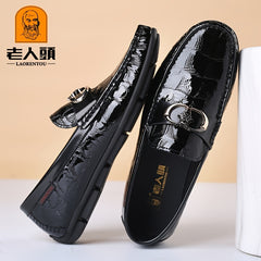 LAORENTOU Men's Leather Anti-skid Slip On Loafer Shoes