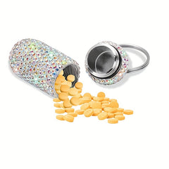 Portable Pill Case Waterproof Pill Holder Bling Pill Box Medicine Dispenser