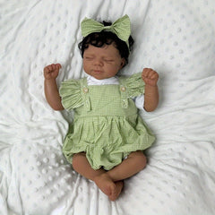 19 Inch Reborn Doll Green Gingham Dress