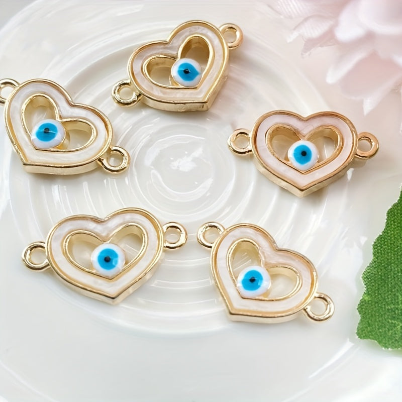5pcs Car Wheel Drip Oil Devil's Eye Pendant Necklace Bracelet DIY