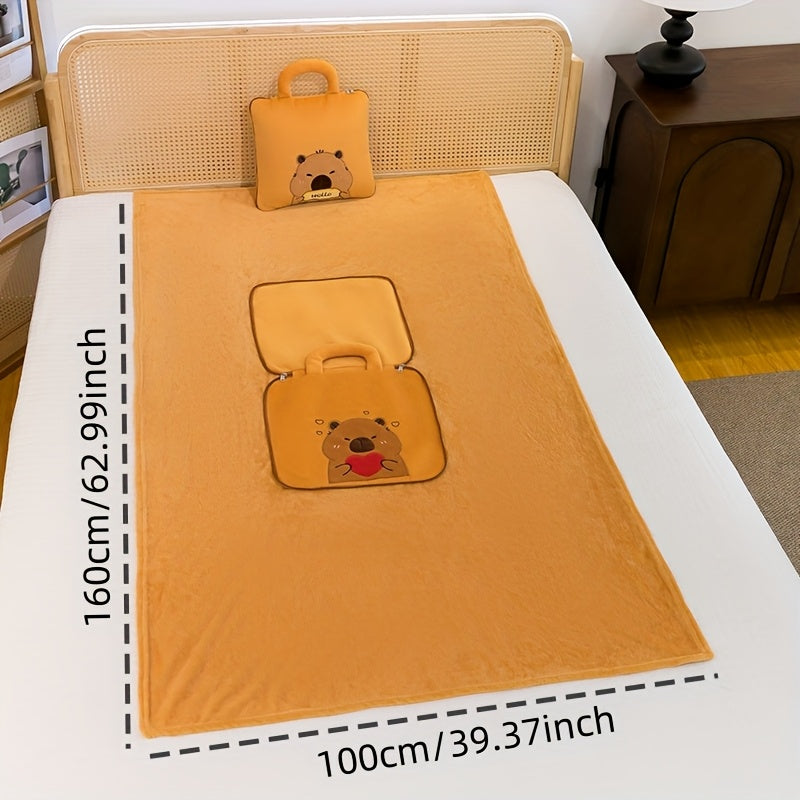 Cartoon Theme Pillow and Blanket Set