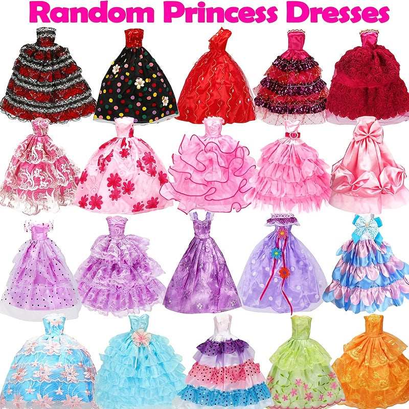 50pcs Doll Clothes & Accessories Wedding Dress Bikini Swimsuit Shoes Hangers