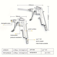 Aluminum Alloy Air Blow Gun Heavy Duty Air Duster Gun Pneumatic Blowing Dust