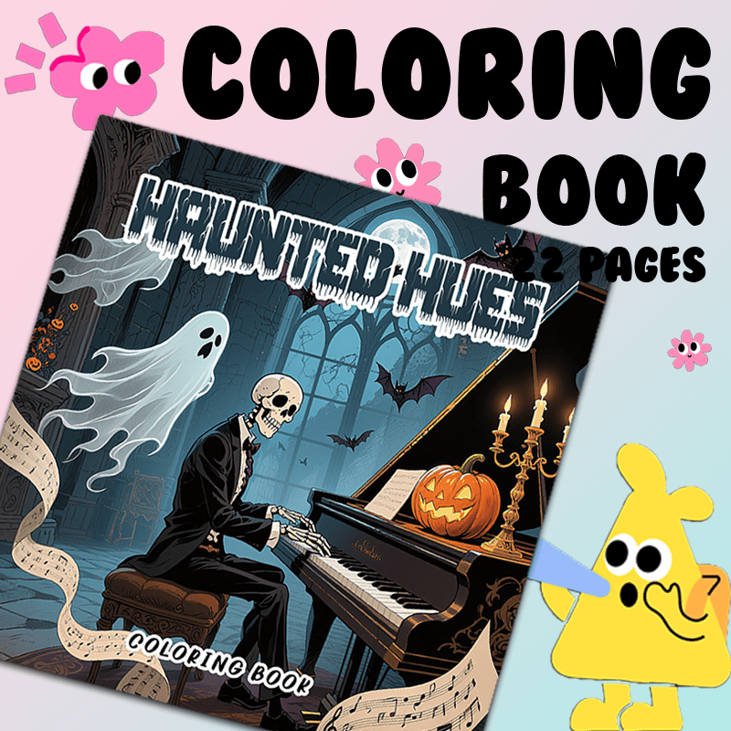 Deluxe Gothic Halloween Adult Coloring Book 22 Pages 20x20cm