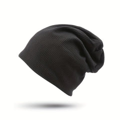 Embossed Solid Lightweight Slouchy Skull Cap Unisex Couple Knitted Beanies