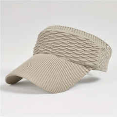 Adjustable Solid Visor Hat Lightweight Ruched Knitted Sun Hat