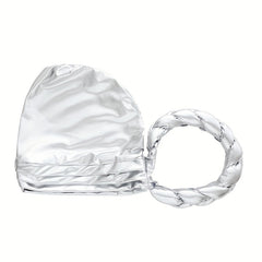 Silvery Hot Stamping Turbans Three Layer Head Wraps Twist Braid Hijab Cap