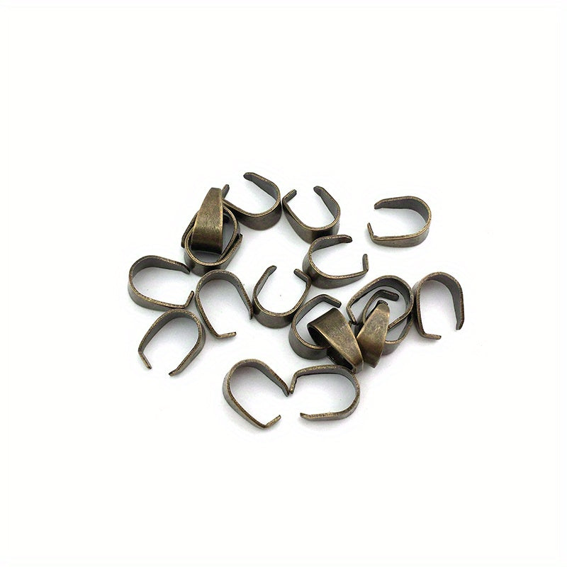 100pcs 6x9mm Metal Pinch Bail Clasps Necklace Hooks 9 Colors Plated DIY Jewelry