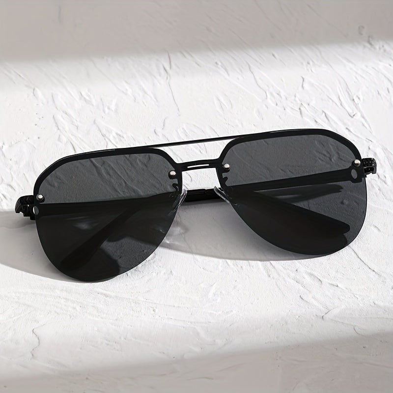 Rivet Aviator Sunglasses Metal Frame UV400