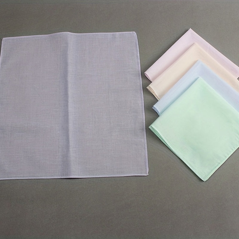 5pcs 60S Cotton Square Scarf Small Handkerchief Soft Pocket Scarf