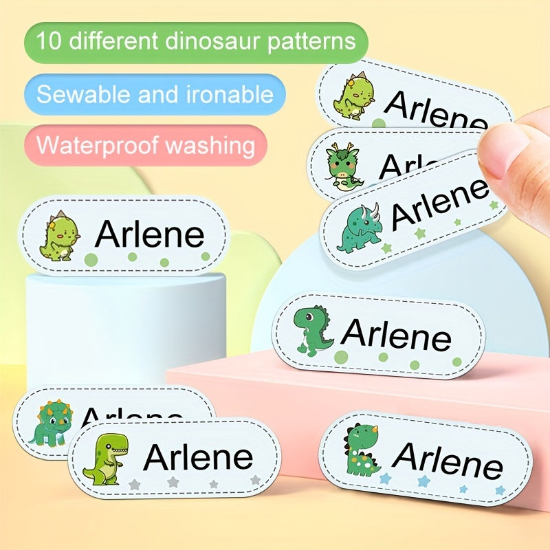 Dinosaur Custom Name Stickers - Waterproof - Medium Size