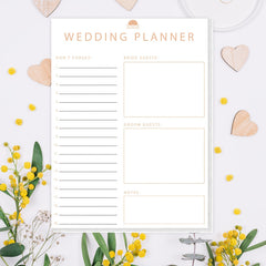 Wedding Planner Guide: Bride & Groom Guests, Notes