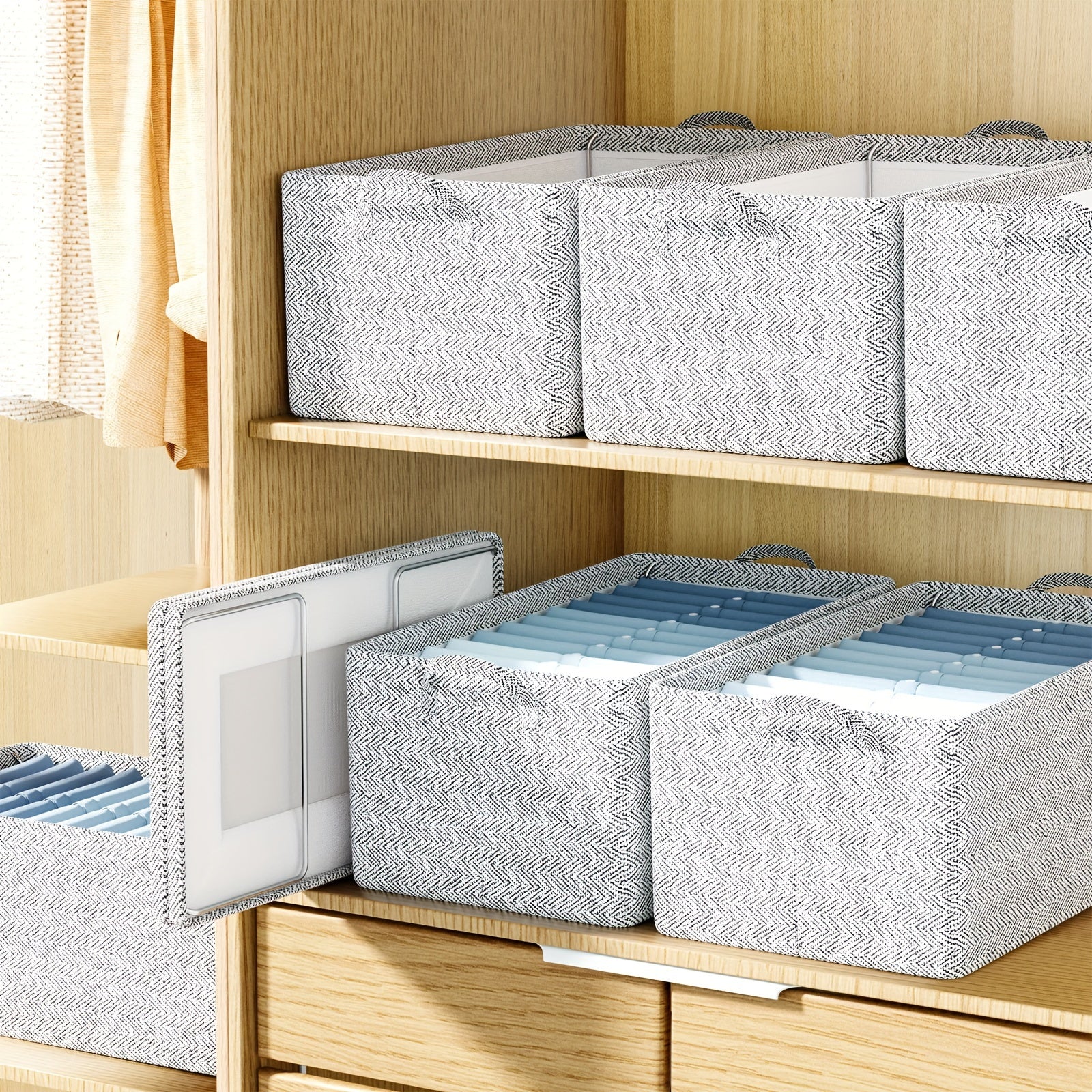 Non-Woven Storage Basket Durable Storage Box Large Capacity for Underwear Socks