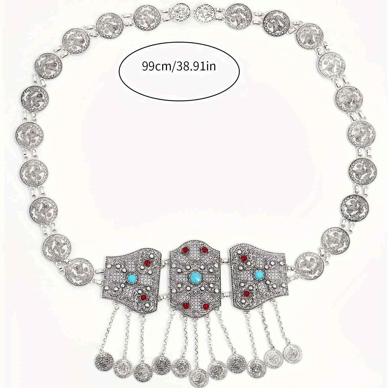 Metal Tassel Waist Chain Ethnic Waistband For Girls