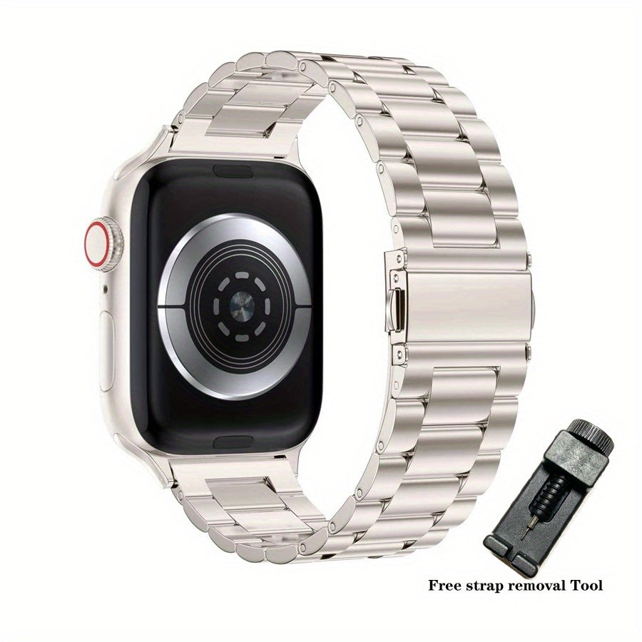 Stainless Steel Smart Watch Belt Safety Buckle + Tools