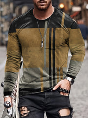 Men's Long Sleeve Novelty T-shirt for Spring/Autumn