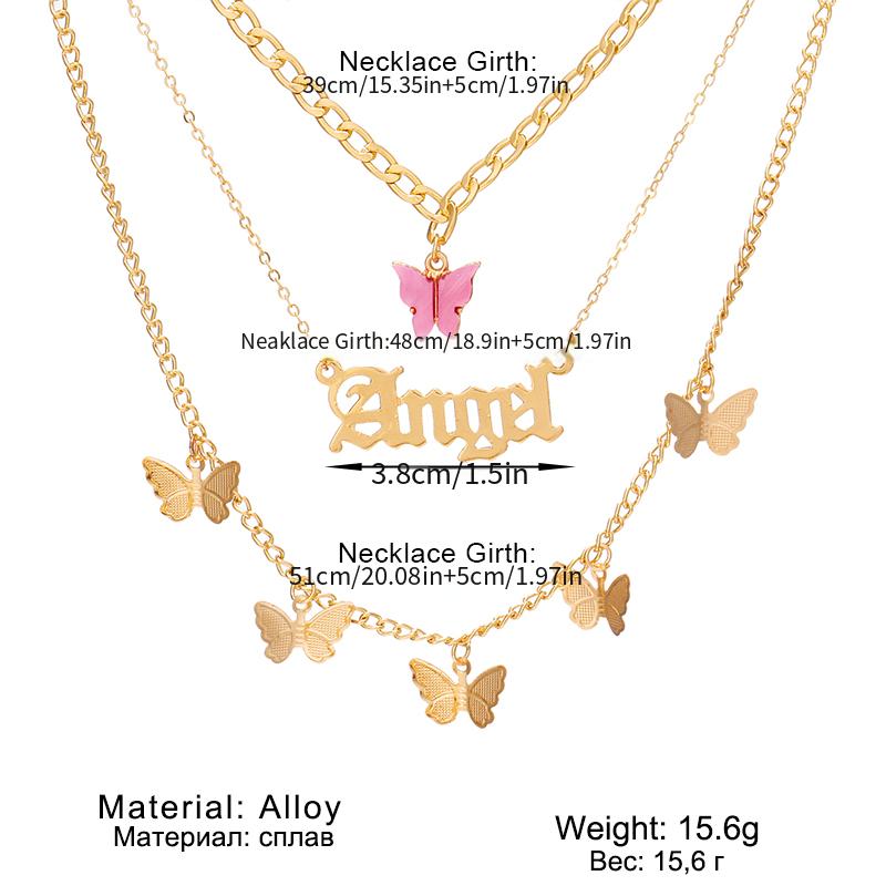 Letter & Butterfly Charm Necklace