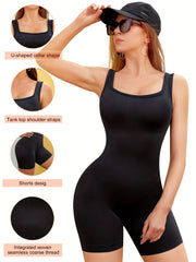 Quick Drying Sleeveless Bodysuit Sports Fitness Yoga Running Jumpsuit
