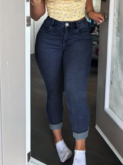  Button Fly High Rise Skinny Jeans
