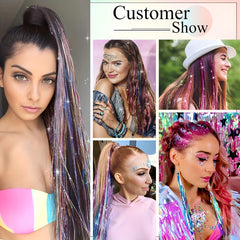 Hair Tinsel Kit 12 Colors 3400 Strands Fairy Tinsel Hair Extensions