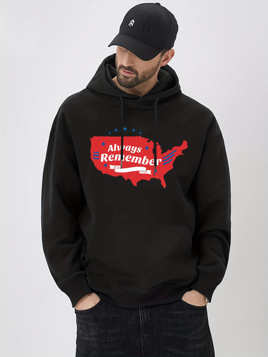 Always Remember Print Hoodie Hoodies For Men Men's Casual Graphic Pullover Hoode