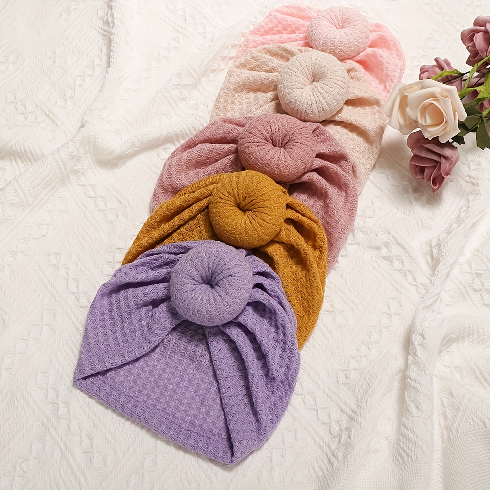 3Pcs Girls Plain Hat Turban Headwraps Elastic Soft Hat
