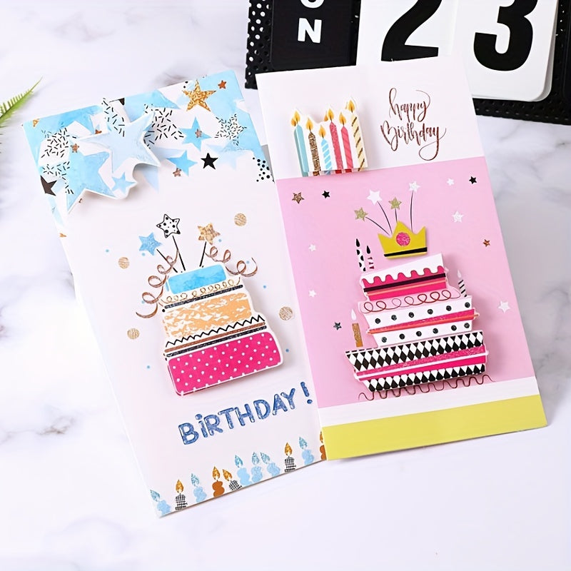 8pcs 3D Greeting Cards with Envelopes for Various Occasions