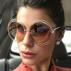 Oversized Round Sunglasses Hollow Summer UV400 Sun Shades