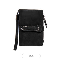 Casual Small Wallet With Wristlet Faux Leather Wallet