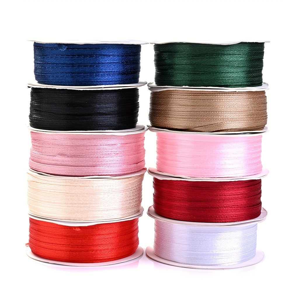 Thin Red Satin Double Face Crafts Ribbon 28 Cm X 86.87 M Roll