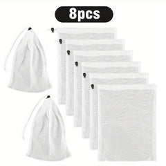 8pcs Pool Vacuum Filter Bags Fine Mesh Bags Reusable Fine Sewn Mesh Filter Bags