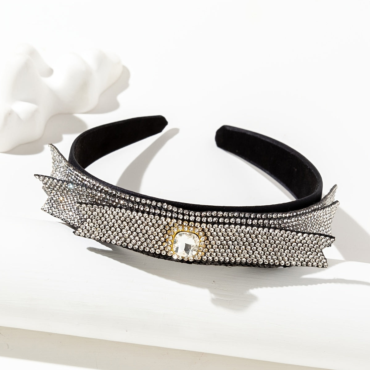 Sparkly Crystal Headband Silvery Thin Hair Band